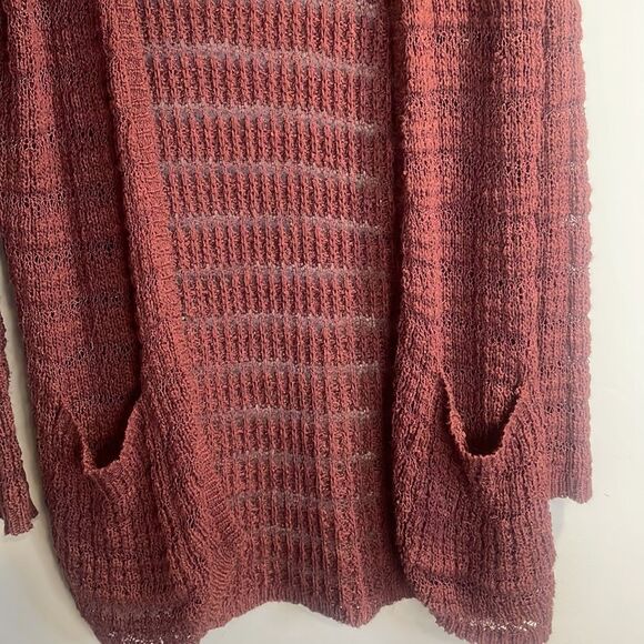 Burgundy Brink Loose knit Sweater Duster - Picture 7 of 13